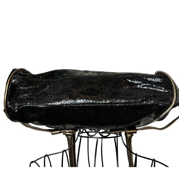 The Find Metallic Snakeskin Embossed Leather Handbag - Picture 6 of 10